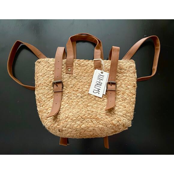 XIX PALMS Insulated Jute Picnic Tote/Backpack (NWT) - Picture 3 of 13